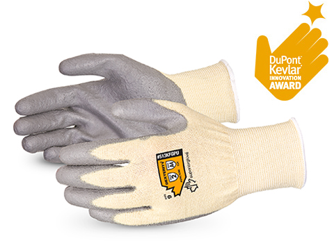 S13KFGPU Superior Glove® Dexterity® Polyurethane Palm-Coated Cut Resistant String Knit Work Gloves